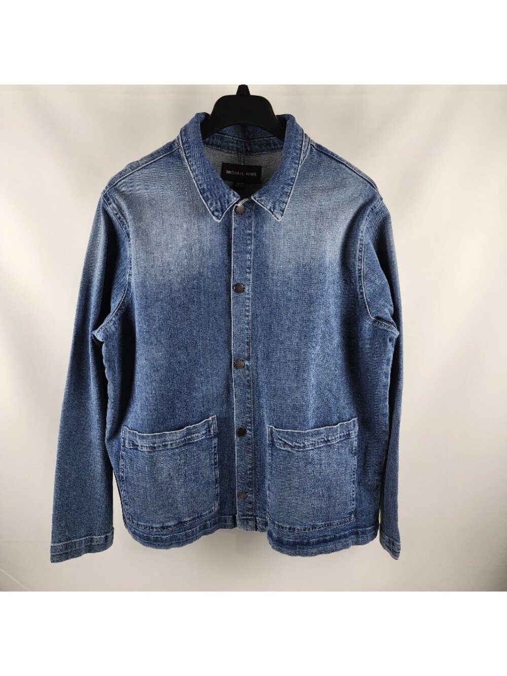 Michael Kors Jacket Mens XL Blue Beckett Chore Style Denim L/S Button Up NWT